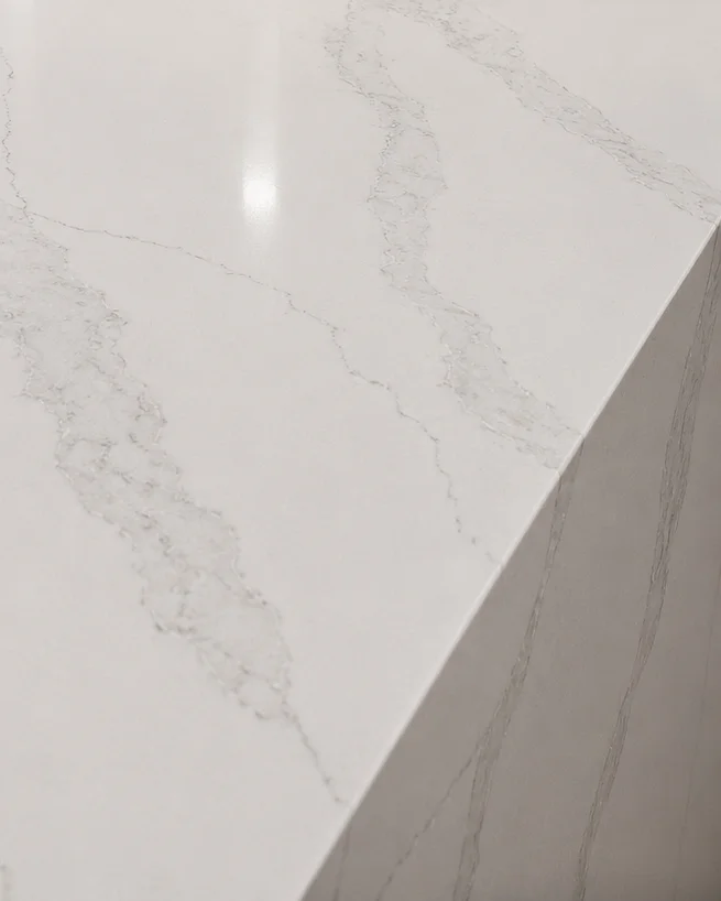 Quartz countertop material sample
